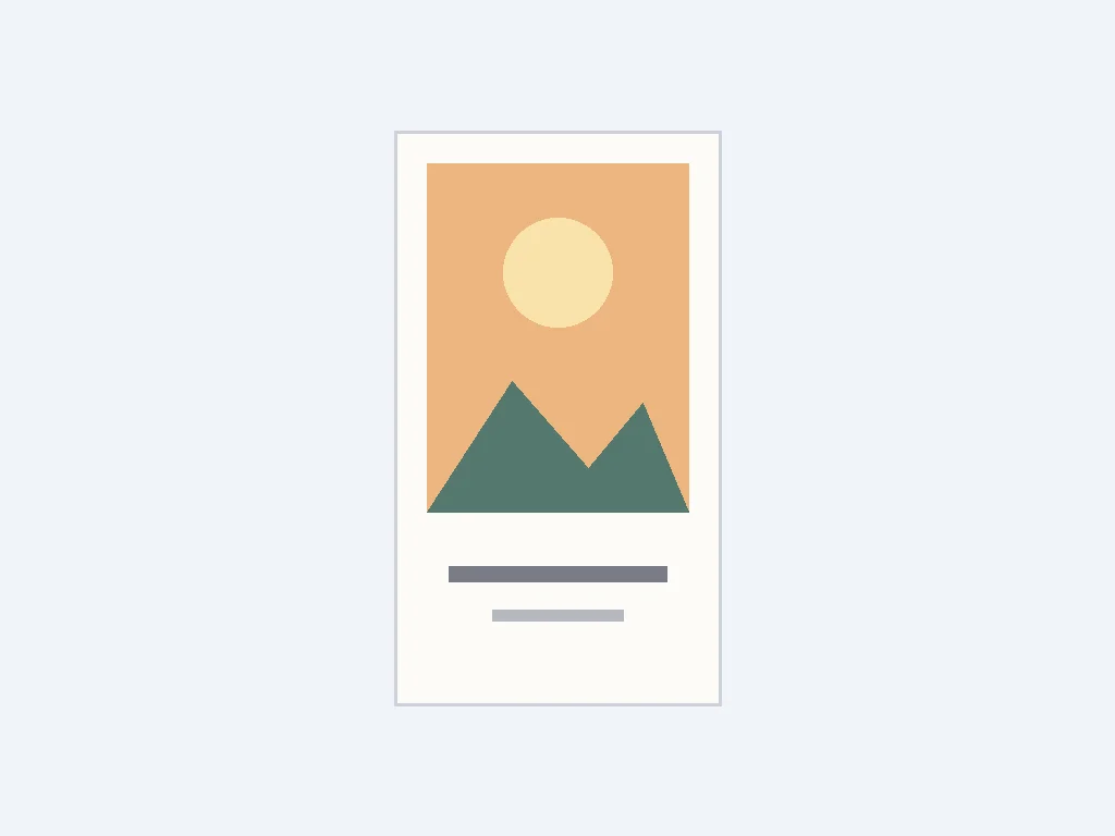 Illustration of a matte poster with a simple landscape print